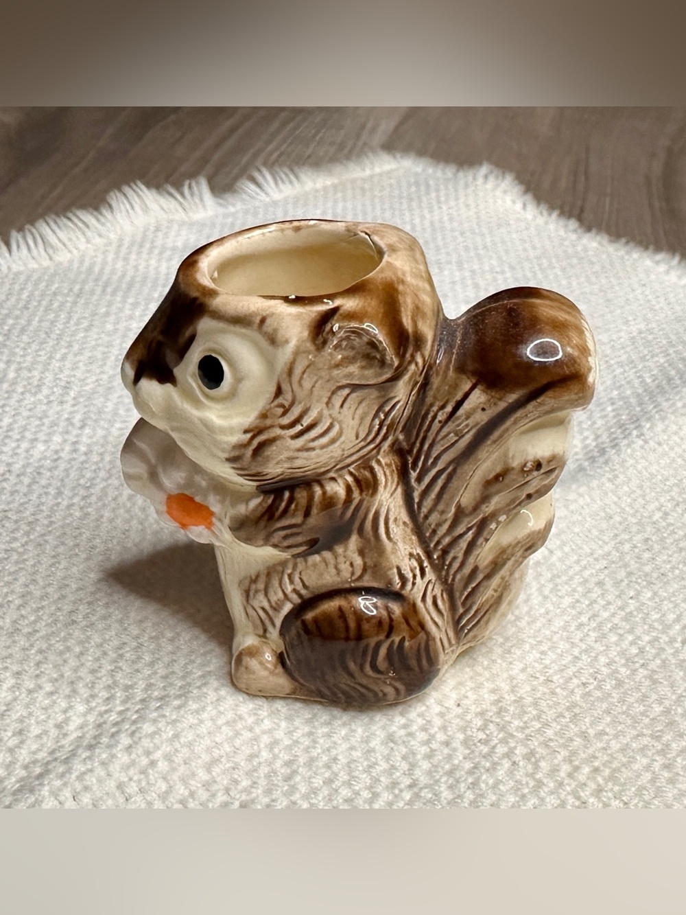 Vintage 1980 Enesco Japan Squirrel Toothpick Holder